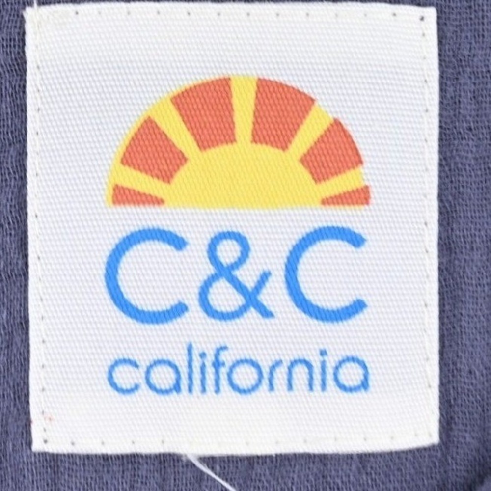 C&C California Blue Cotton Double Gauze Hoodie Pullover Relaxed XL - Picture 2 of 10